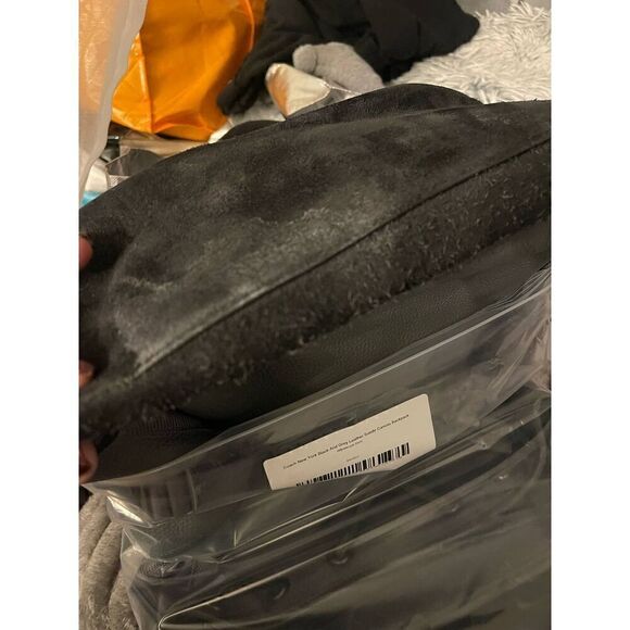 Coach grey leather black suede manhatten rucksack backpack main image 11